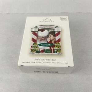 HALLMARK Keepsake Ornament 2008 Sittin on Santa's Lap Recordable Sitting Claus